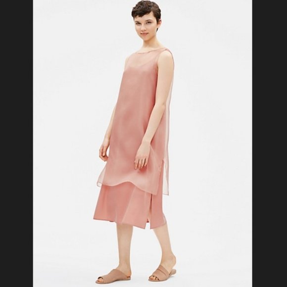 Eileen Fisher Dresses & Skirts - Eileen Fisher Washed Silk Organza Layering Dress
